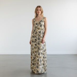 NWOT Cotton Maxi Dress in Charcoal, Sepia, Gray, Black, and White ~  size XXS